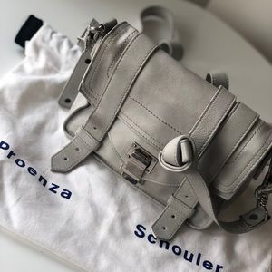 PROENZA SCHOULER PS1 Mini Crossbody Gray Leather